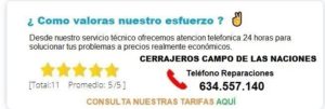 cerrajerosCampo de las Naciones precios